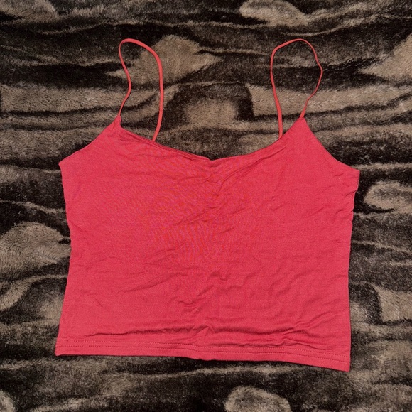 PS Basics by Pacsun Longline Easy Cropped Red Cami Top - Picture 3 of 7